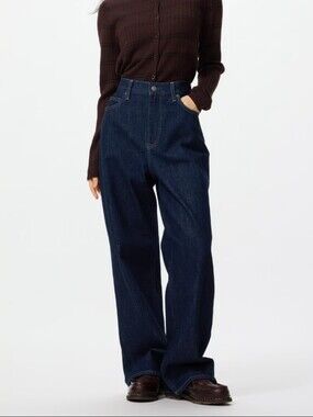 Uniqlo Dark Blue Wide-Leg Jeans